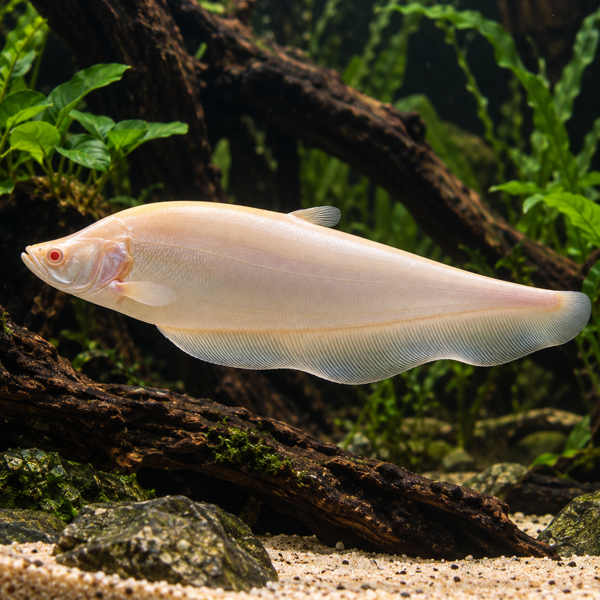 Chitala ornata albino red eye
