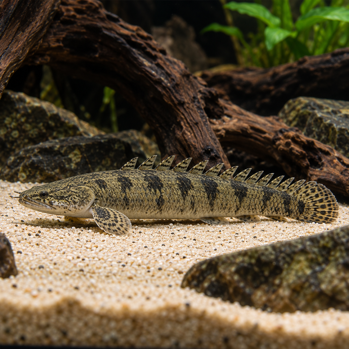 Polypterus lapradei talla 15-20cm