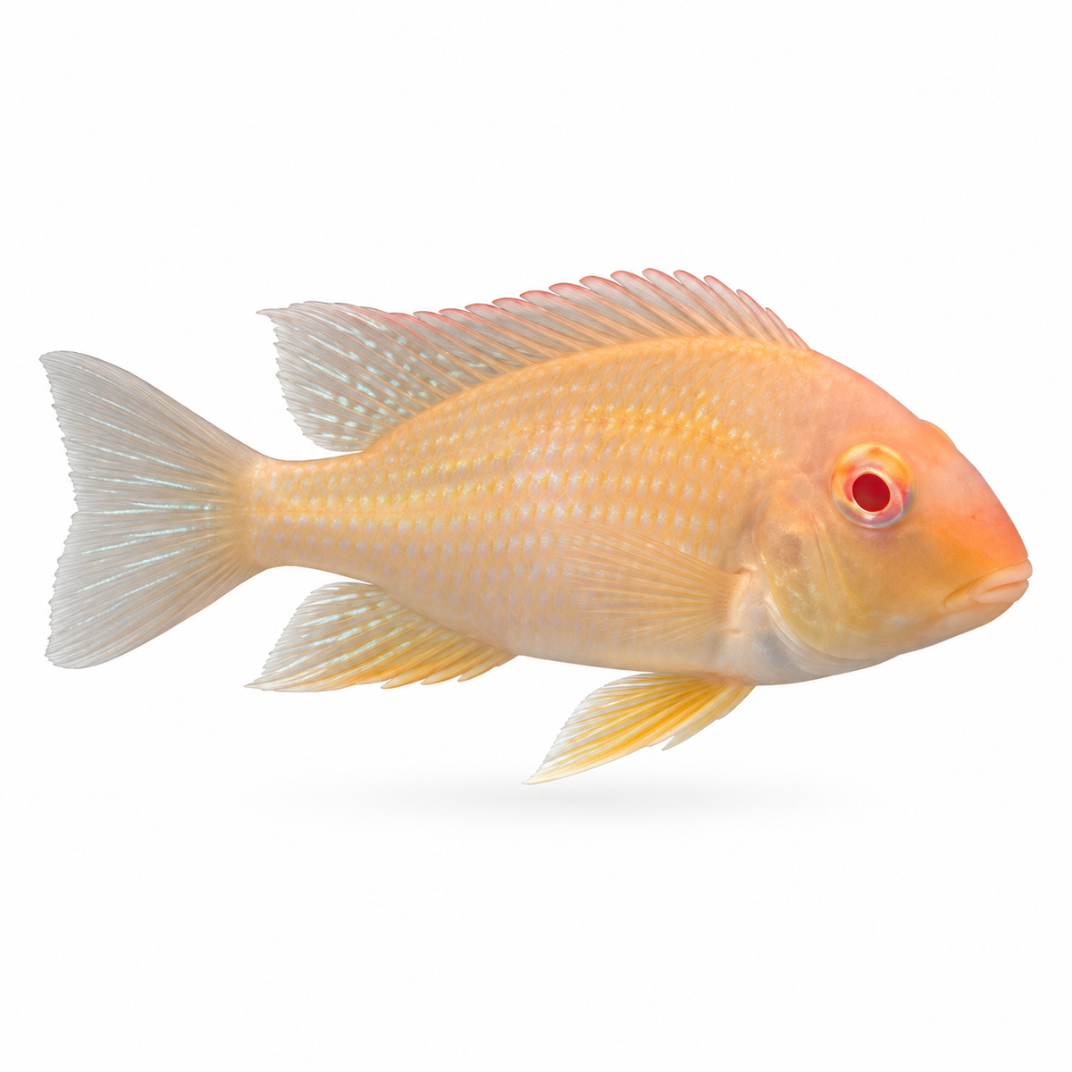 Geophagus red head albino