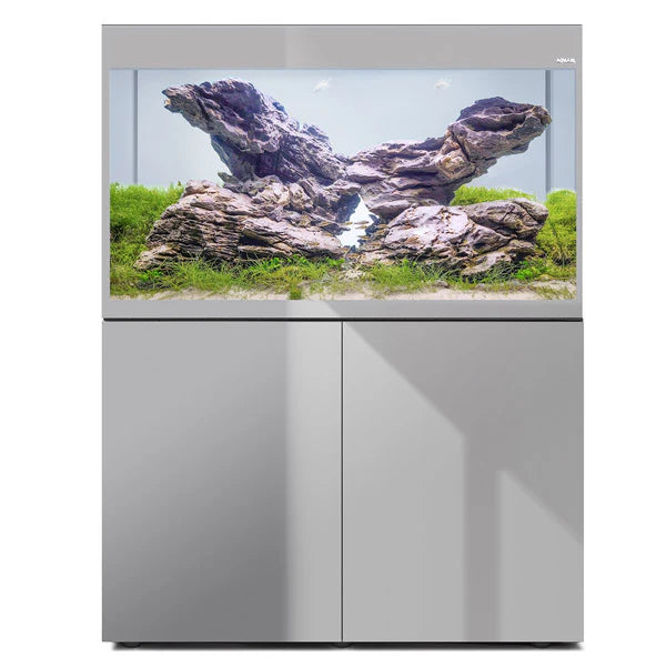 SET Aquael Glossy 100 de 215L (acuario + mesa + tapa con iluminación) - Gris