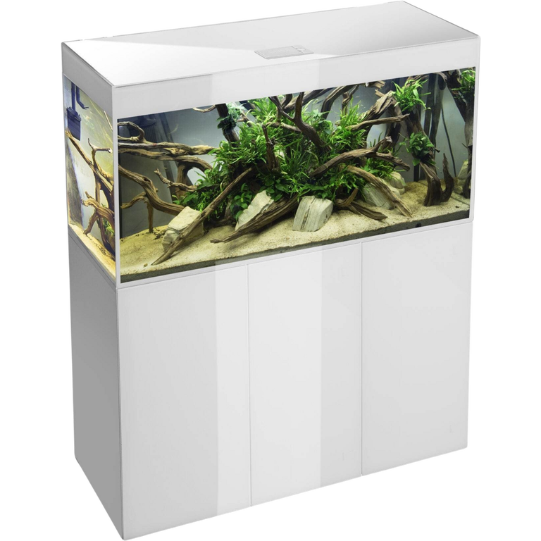 SET Aquael Glossy 120 de 260L (acuario + mesa + tapa con iluminación) - Blanco