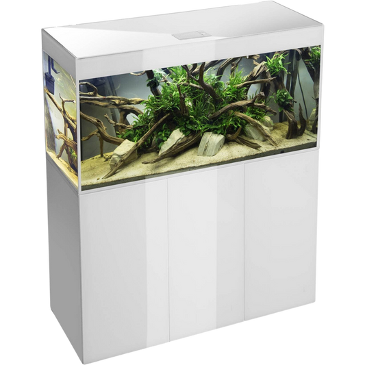 SET Aquael Glossy 120 de 260L (acuario + mesa + tapa con iluminación) - Blanco