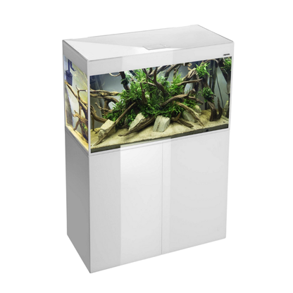 SET Aquael Glossy 80 de 125L (acuario + mesa + tapa con iluminación) - Blanco