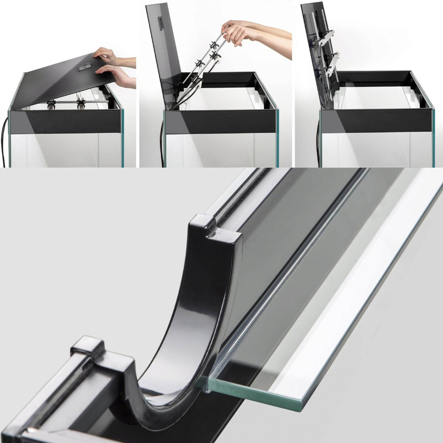 SET Aquael Glossy 80 de 125L (acuario + mesa + tapa con iluminación) - Negro