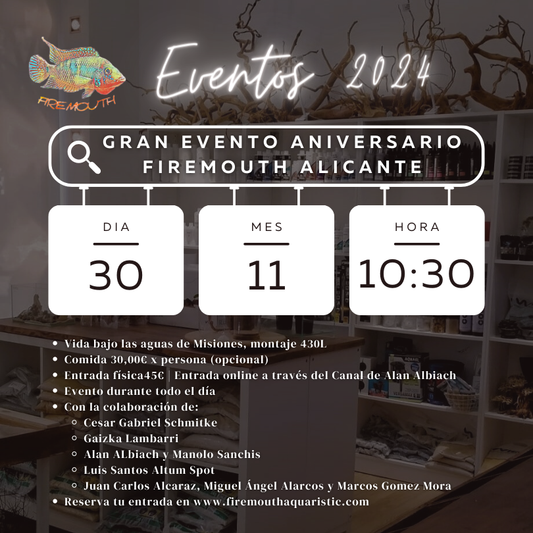 Evento 30 Nov - Primer aniversario de Firemouth Aquaristic Alicante