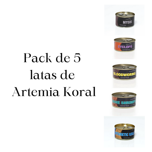 Pack of 5 cans of Artemia Koral (100gr size)